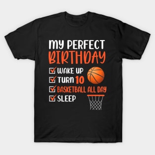10 Year Old Basketball Birthday Party 10th Boy Bday Ten T-Shirt